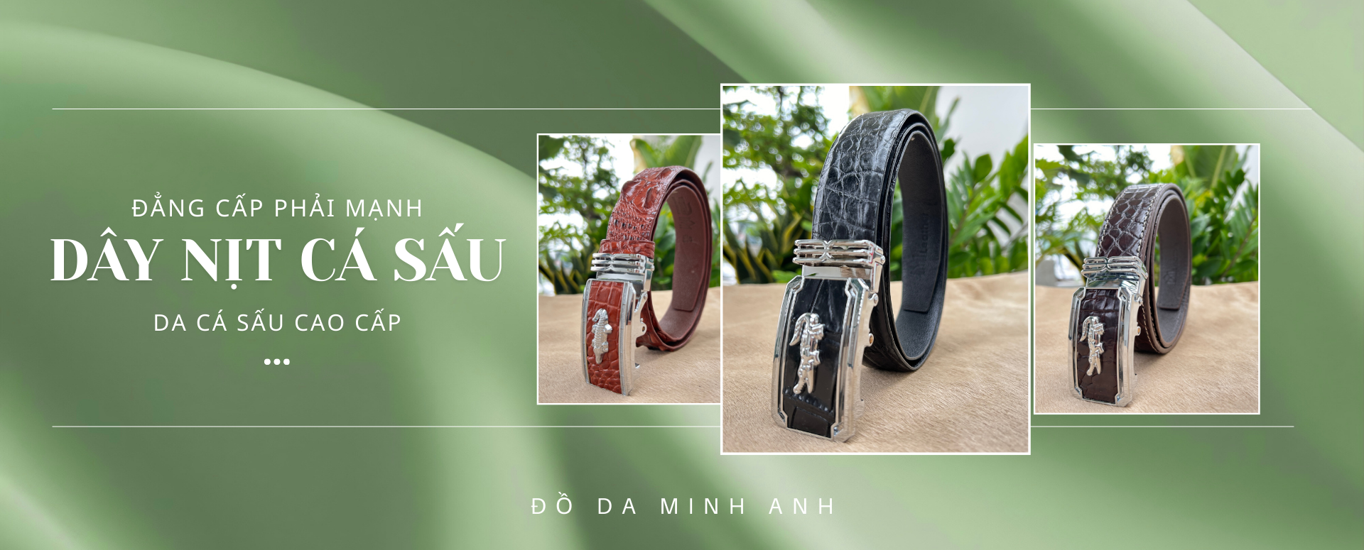 Slide Dây Nịt Da Cá Sấu